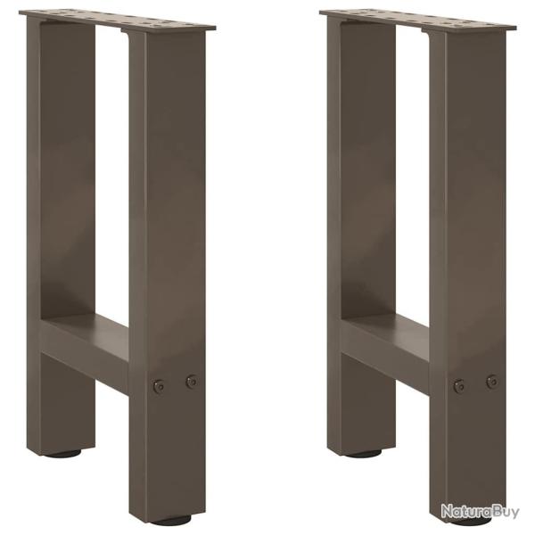 Pieds de table basse en acier naturel 2 pi�ces 28 x (42-43) cm Acier