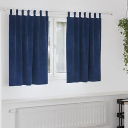 Rideaux occultants 2 pcs Bleu fonc&eacute; 140 x 140 cm Velours
