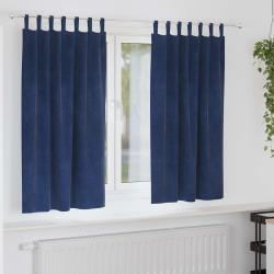 Rideaux occultants 2 pcs Bleu fonc&eacute; 140 x 175 cm Velours
