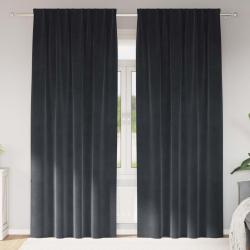 Rideaux occultants 2 pcs Gris fonc&eacute; 140 x 225 cm Velours