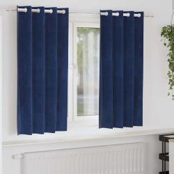 Rideaux occultants 2 pcs Bleu fonc&eacute; 140 x 175 cm Velours