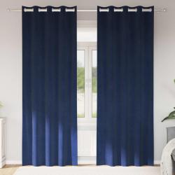 Rideaux occultants 2 pcs Bleu fonc&eacute; 140 x 260 cm Velours