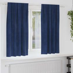 Rideaux occultants 2 pcs Bleu fonc&eacute; 140 x 175 cm Velours