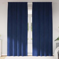 Rideaux occultants 2 pcs Bleu fonc&eacute; 140 x 225 cm Velours