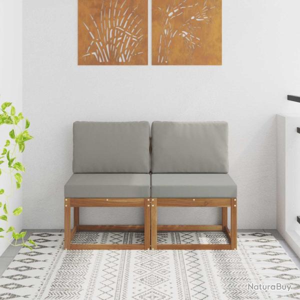 2 Pi�ce Sofa de milieu ext�rieur Bois d'Acacia Massif Naturel