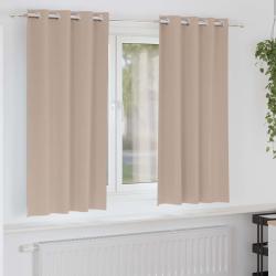 Rideaux occultants avec anneaux 2 pcs Taupe 175 x 140 cm
