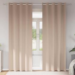 Rideaux occultants avec anneaux 2 pcs Taupe 260 x 140 cm