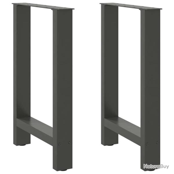 Pieds de table � manger Anthracite 2 pi�ces 60 x (72-73) cm Acier