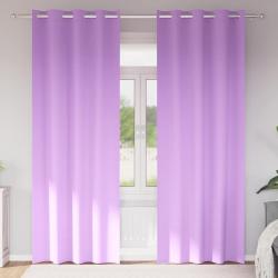 Rideaux occultants avec anneaux 2 pcs Violet 225 x 140 cm