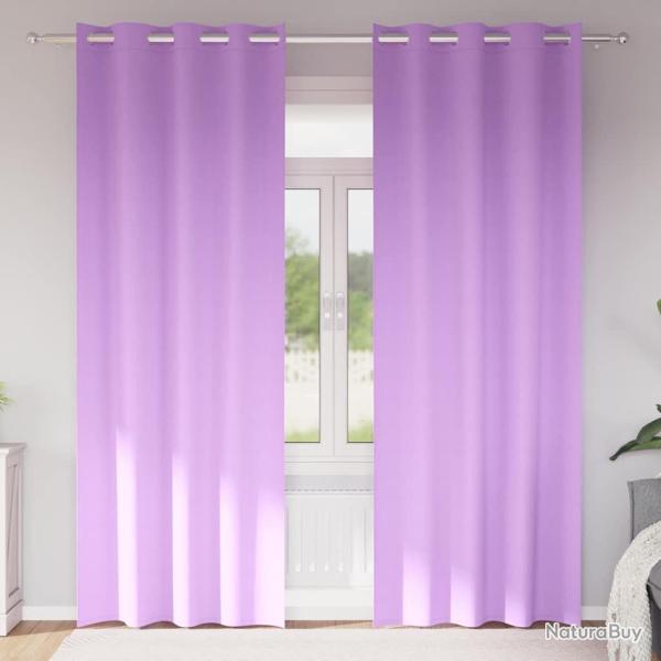 Rideaux occultants avec anneaux 2 pcs Violet 225 x 140 cm