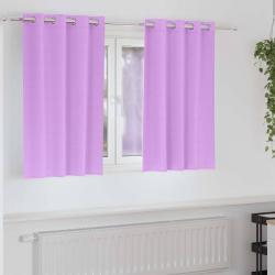 Rideaux occultants avec anneaux 2 pcs Violet 140 x 140 cm