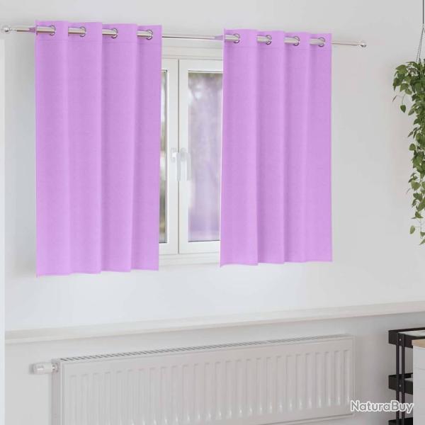 Rideaux occultants avec anneaux 2 pcs Violet 140 x 140 cm