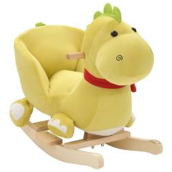 Dragon &agrave; bascule avec dossier Peluche 60x32x53 cm Vert citron