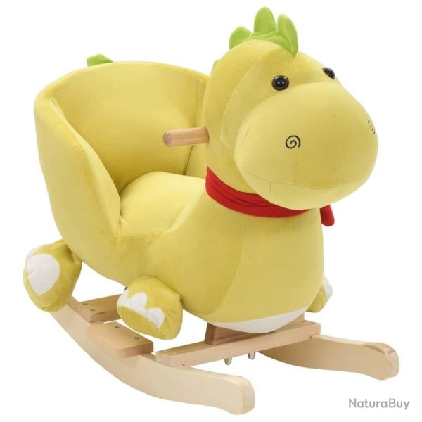 Dragon � bascule avec dossier Peluche 60x32x53 cm Vert citron