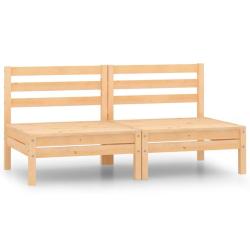 Canap&eacute;s centraux de jardin 2 pcs Bois de pin massif