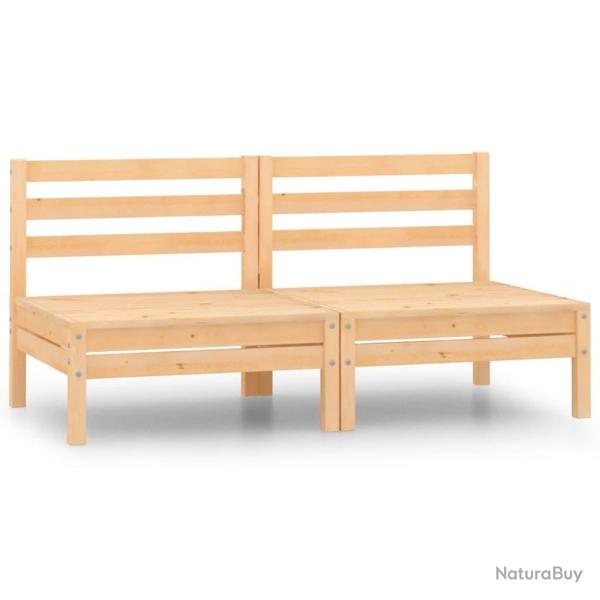 Canap�s centraux de jardin 2 pcs Bois de pin massif