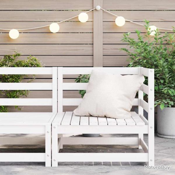 Canap� d'angle de jardin blanc bois de pin massif