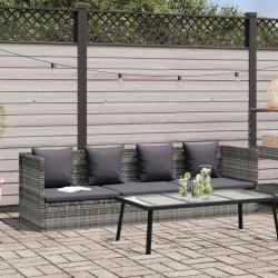 Lit de jardin Gris 200x60 cm R&eacute;sine tress&eacute;e