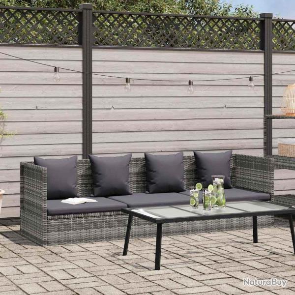 Lit de jardin Gris 200x60 cm R�sine tress�e