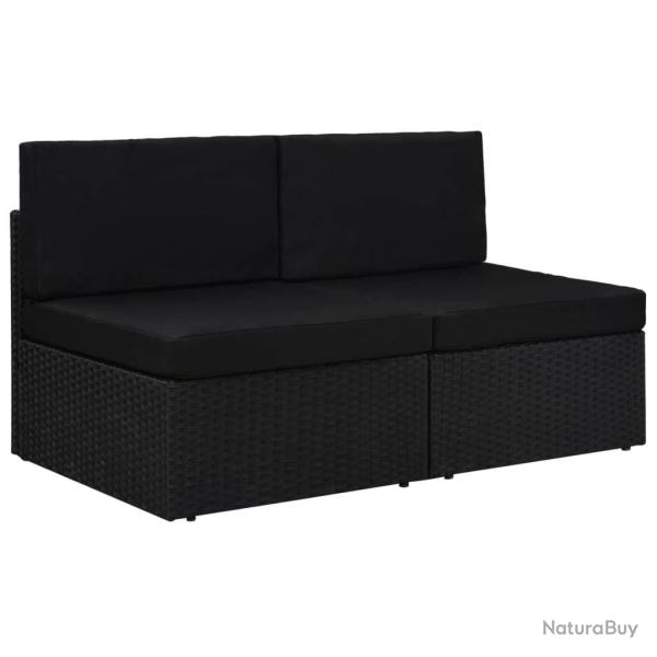 Canap� sectionnel 2 places R�sine tress�e Noir