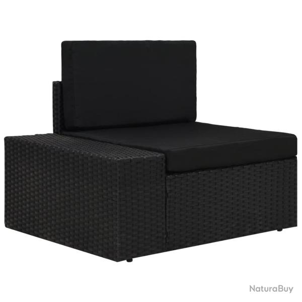 Canap� d'angle sectionnel accoudoir droit R�sine tress�e Noir