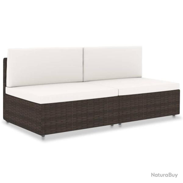 Canap� sectionnel 2 places R�sine tress�e Marron