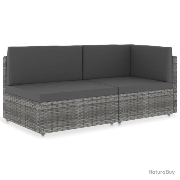 Canap� sectionnel 2 places R�sine tress�e Gris