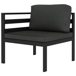Canap&eacute; d'angle sectionnel avec coussins Aluminium Anthracite