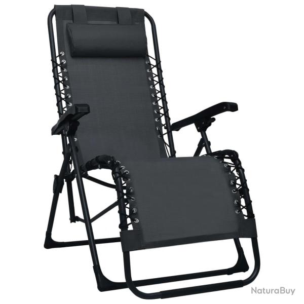 Chaise pliable de terrasse Noir Textil�ne