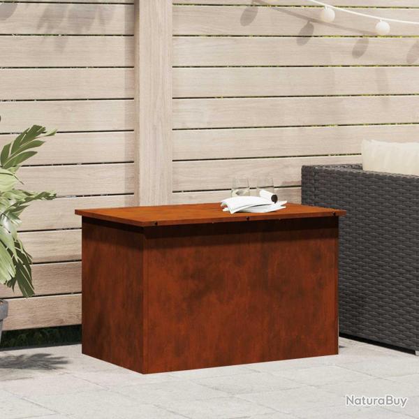 Bo�te de Rangement Ext�rieure Rouill� 80 x 50,5 x 50 cm Acier