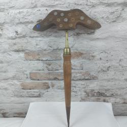 Miroir aux alouettes ancien bois et laiton