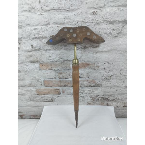 Miroir aux alouettes ancien bois et laiton