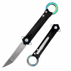 Couteau Dreamtech Lame Tanto Acier D2 Satin Manche G10 Noir Liner Lock DTK3312GB