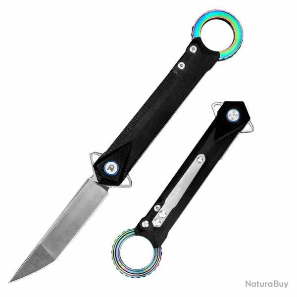 Couteau Dreamtech Lame Tanto Acier D2 Satin Manche G10 Noir Liner Lock DTK3312GB