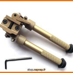 Bipied tactique picatinny en aluminium sur rotule &agrave; d&eacute;gagement rapide