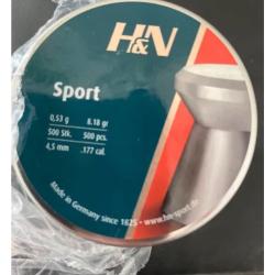 Plombs H&N Sport diam&egrave;tre 4.50