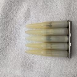 clips de 5 cartouches &agrave; blanc en plastique blanc