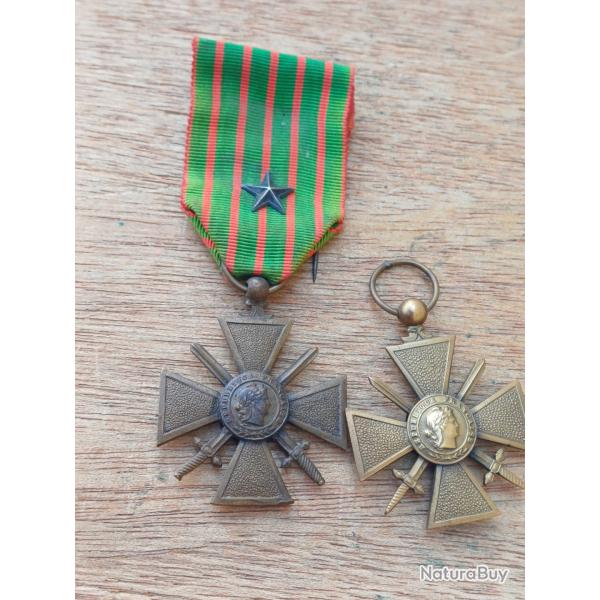 Croix de Guerre 1914-1918 avec une citation � l'ordre du r�giment + cadeau