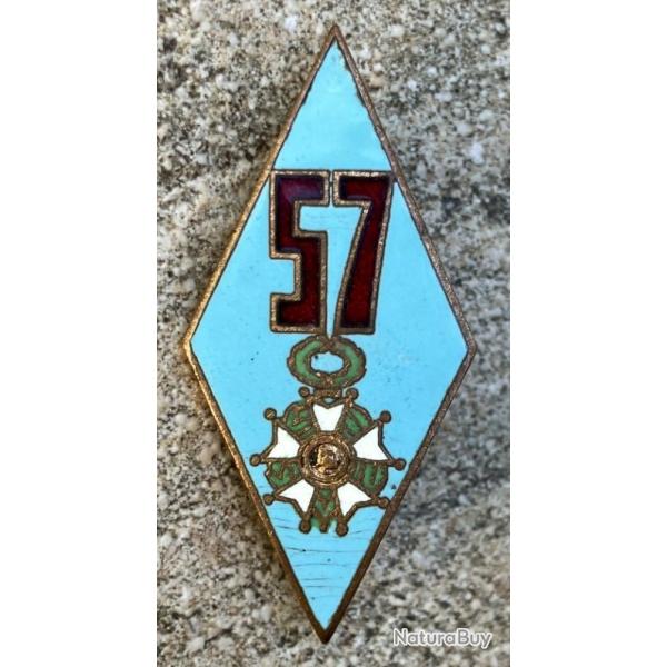 57� R�giment d'Infanterie, losange, �mail, dos guilloch�, �pingle