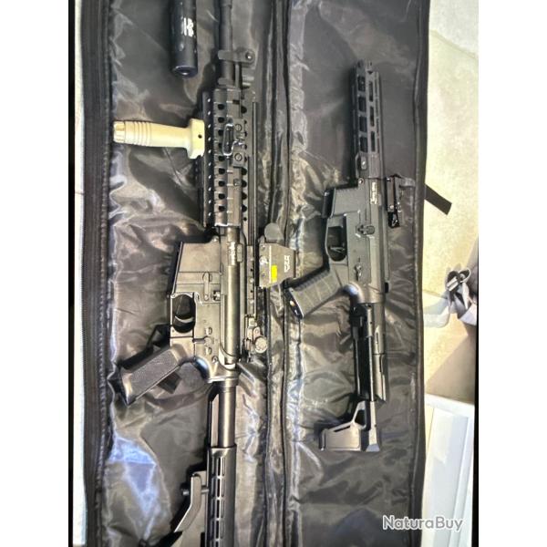 Lot airsoft M4 Cyma custom MOSFET + WELL WE01 Plus - upgrades + red dot