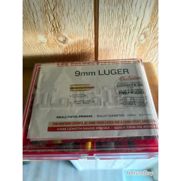 JEUX DE 4 OUTILS CARBURE RECHARGEMENT ARMES DE POING - LEE PRECISION - 9MM LUGER - 90963