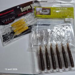 Lot 10 Leurres Souples MEGABASS,  vios et leurre baby Bumpee .