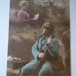 carte 1916 poilu document militaire collection