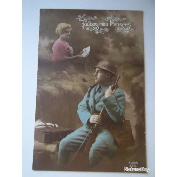 carte 1916 poilu document militaire collection