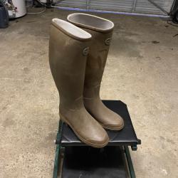 BOTTES SAINT HUBERT POUR FEMMES DOUBL&Eacute;ES CUIR Pt 39 mollet 40