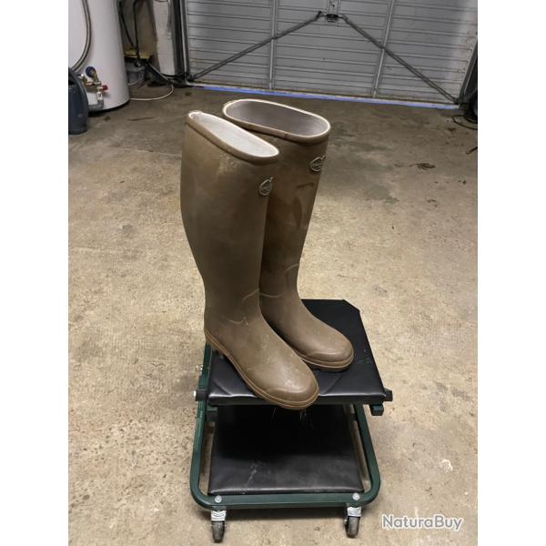 BOTTES SAINT HUBERT POUR FEMMES DOUBL�ES CUIR Pt 39 mollet 40