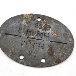 plaque d'identit&eacute; allemande panzer regiment