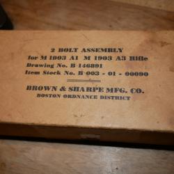 Boite pour 2 culasses compl&egrave;tes pour 1903 A1 et 1903 A3 BROWN & SHARPE MFG. CO