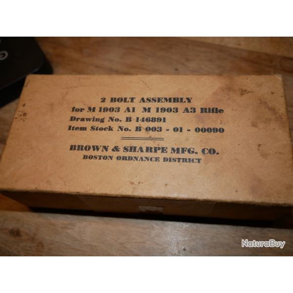 Boite pour 2 culasses compl�tes pour 1903 A1 et 1903 A3 BROWN & SHARPE MFG. CO