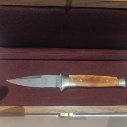 Superbe couteau de botte boker damas en coffret